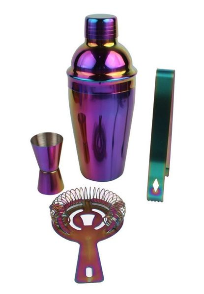 550ml stainless steel rainbow-colored cocktail electroplating shaker set of 4 bar shaker bar set bar equipment
550ml stainless steel rainbow-colored cocktail electroplating shaker set of 4 bar shaker bar set bar equipment