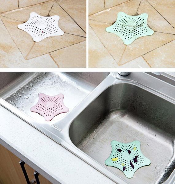 new kitchen silicone five-pointed star sink filter bathroom sucker floor drains shower hair sewer filter colanders strainer 5 colors
new kitchen silicone five-pointed star sink filter bathroom sucker floor drains shower hair sewer filter colanders strainer 5 colors