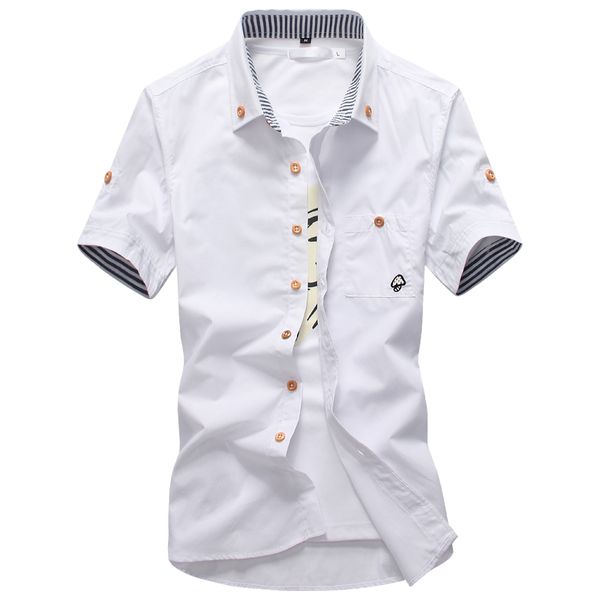 summer men's short-sleeve white basic dress shirt with single chest pocket standard-fit business formal solid/twill/plain shirts, White;black
summer men's short-sleeve white basic dress shirt with single chest pocket standard-fit business formal solid/twill/plain shirts, White;black