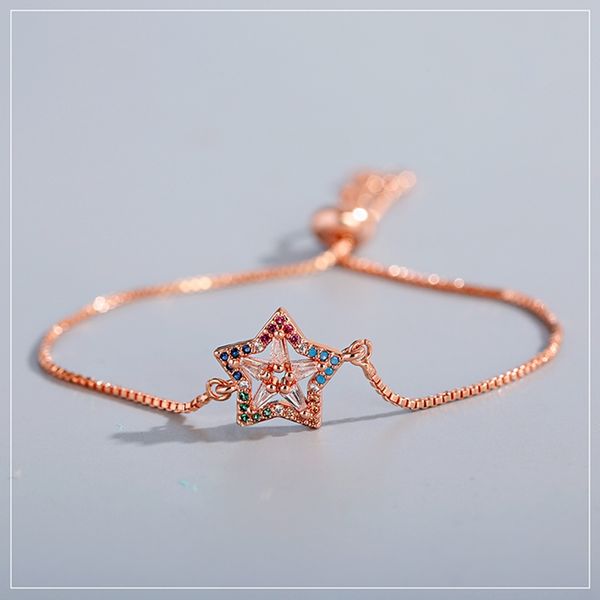 2020 women rainbow star charm bracelets&bangles fashion wedding party jewelry cz zircon snake chain bracelet femme adjustable, Black
2020 women rainbow star charm bracelets&bangles fashion wedding party jewelry cz zircon snake chain bracelet femme adjustable, Black