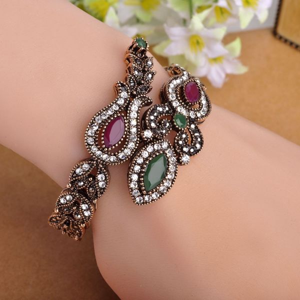 latest vintage women party bangles antique gold red acrylic lily flower bracelets full crystals turkish bijuteria jewelry, Black
latest vintage women party bangles antique gold red acrylic lily flower bracelets full crystals turkish bijuteria jewelry, Black