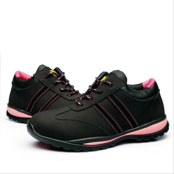 jx139 shoes woman work shoes lace-up scrub cowhide breathable steel toe cap anti-smashing and puncture-proof safety boots, Black
jx139 shoes woman work shoes lace-up scrub cowhide breathable steel toe cap anti-smashing and puncture-proof safety boots, Black