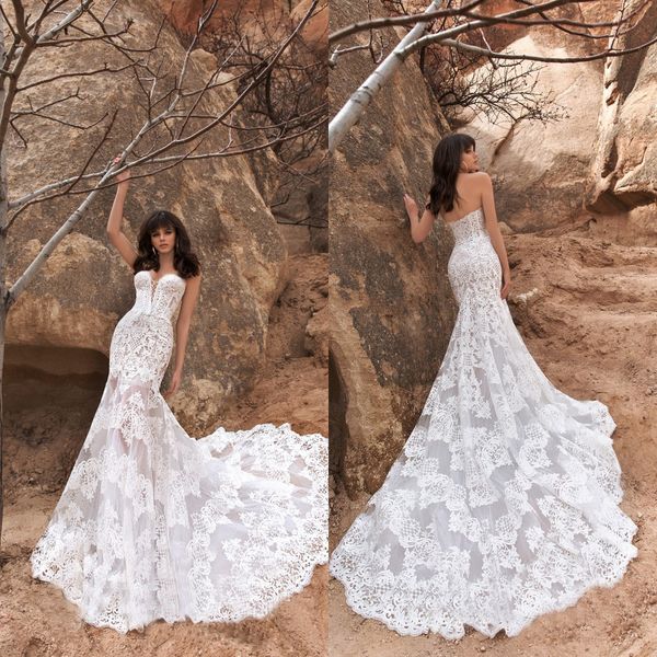 2020 mermaid wedding dresses sweetheart sleeveless lace appliques bridal gowns custom made backless sweep train robe de mariee, White
2020 mermaid wedding dresses sweetheart sleeveless lace appliques bridal gowns custom made backless sweep train robe de mariee, White
