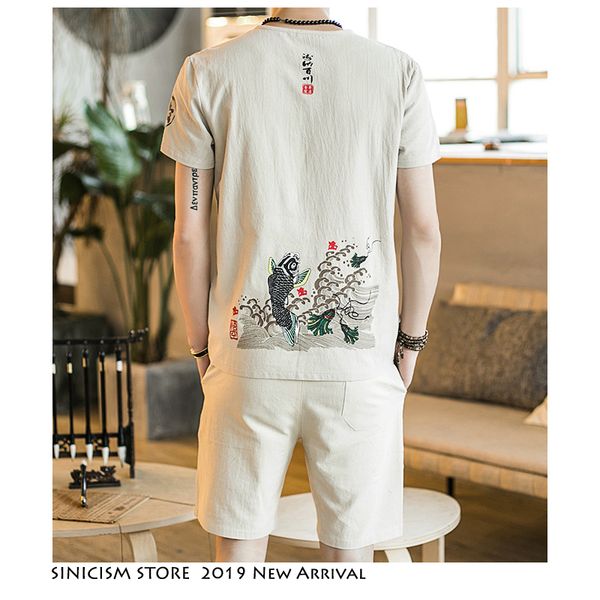 sinicism store harajuku fish tracksuit men 2019 summer mens linen shorts suit sets male streetwear chinese style 2 piece sets, Gray
sinicism store harajuku fish tracksuit men 2019 summer mens linen shorts suit sets male streetwear chinese style 2 piece sets, Gray