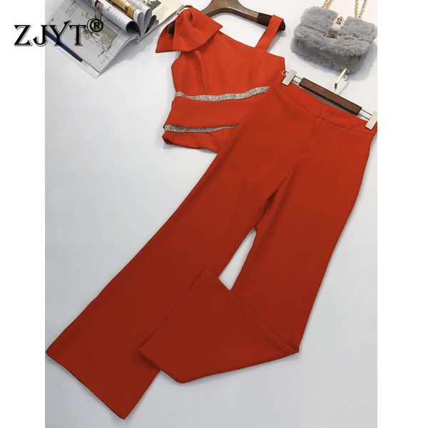 elegant lady party two piece outfits 2020 new summer women's set runway fashion one shoulder diamonds flare pants suit sets, White
elegant lady party two piece outfits 2020 new summer women's set runway fashion one shoulder diamonds flare pants suit sets, White