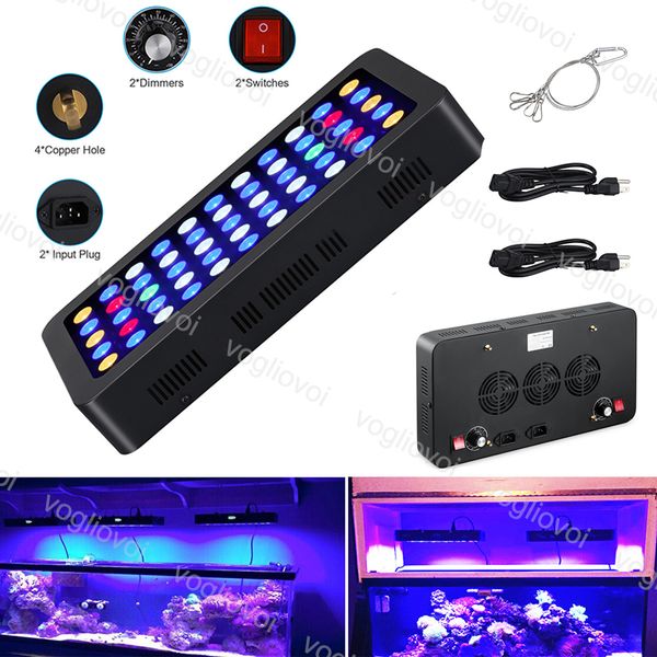 

fish tank light 165w dimmable led aquarium lights for marine aquarium professional full spectrum decoration with lens dhl