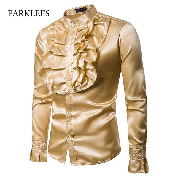 vintage chest flower tuxedo men shirt silk satin smooth petal sleeve shirts men dress stage wedding prom chemise homme, White;black
vintage chest flower tuxedo men shirt silk satin smooth petal sleeve shirts men dress stage wedding prom chemise homme, White;black