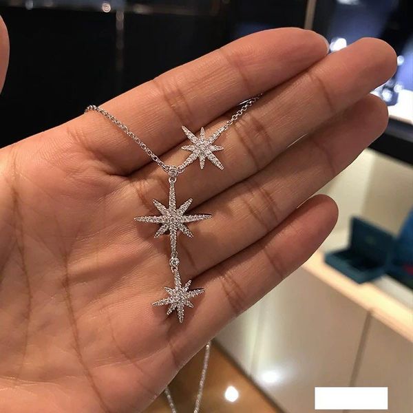 popular fashion brand high version ap three star necklace for lady design women party wedding lovers gift luxury jewelry for bride, Silver
popular fashion brand high version ap three star necklace for lady design women party wedding lovers gift luxury jewelry for bride, Silver