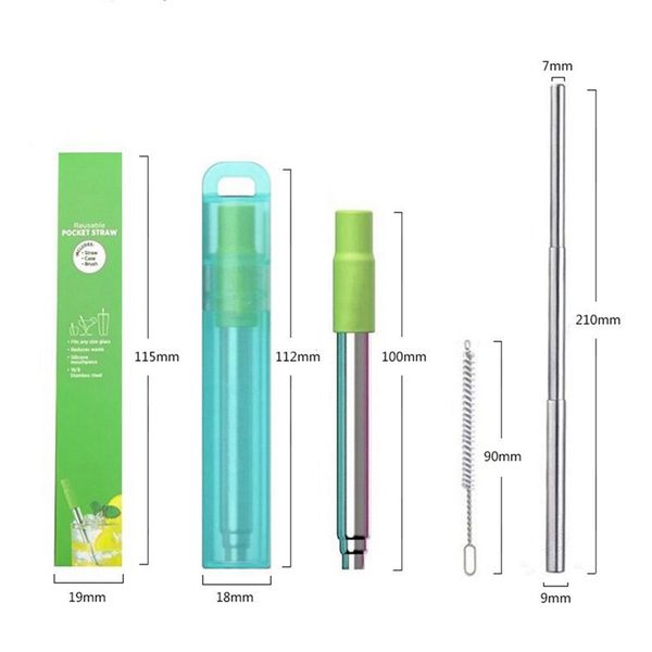 stainless steel telescopic drinking straw portable straw for travel reusable collapsible metal drinking straw with case brush
stainless steel telescopic drinking straw portable straw for travel reusable collapsible metal drinking straw with case brush