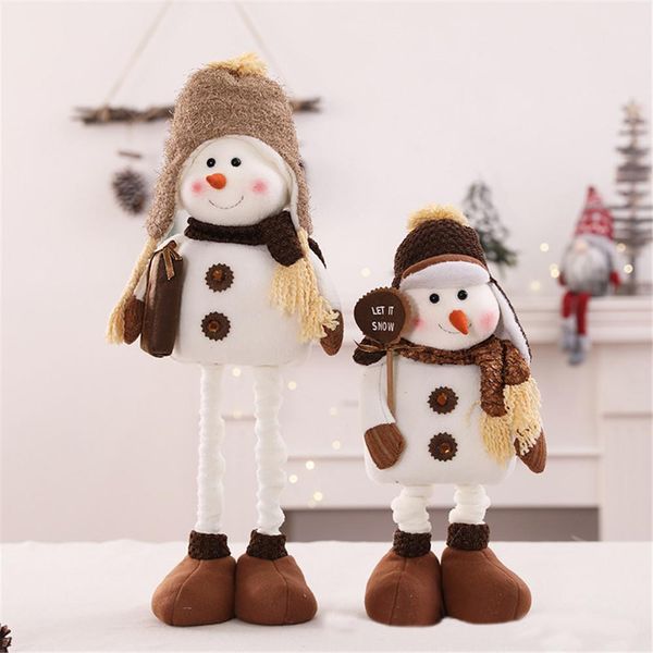 stretchable christmas plush snowman figurine doll with scarf hat christmas ornament for children room home decoration 
stretchable christmas plush snowman figurine doll with scarf hat christmas ornament for children room home decoration