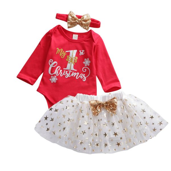 my 1st christmas costume newborn baby girl clothes infant romper letter +bowknot tulle skirts headband outfits cute 3pcs set, White
my 1st christmas costume newborn baby girl clothes infant romper letter +bowknot tulle skirts headband outfits cute 3pcs set, White