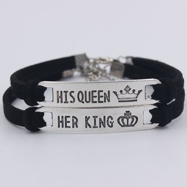 1/2pc 2 style his queen her king black classic lover bracelet stainless steel couple bracelet gift fashion jewelry accessories
1/2pc 2 style his queen her king black classic lover bracelet stainless steel couple bracelet gift fashion jewelry accessories