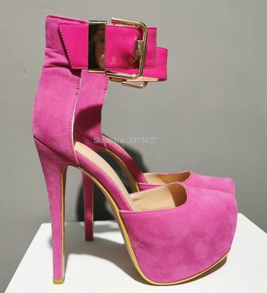 rose pink stiletto heel platform shoes women patchwork ankle buckle suede single shoes pumps lady real ps wedding, Black
rose pink stiletto heel platform shoes women patchwork ankle buckle suede single shoes pumps lady real ps wedding, Black