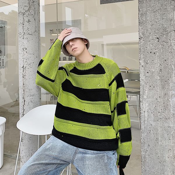 winter new sweater men fashion thick warm warm color striped knit pullover man streetwear wild loose hole sweater male clothes, White;black
winter new sweater men fashion thick warm warm color striped knit pullover man streetwear wild loose hole sweater male clothes, White;black