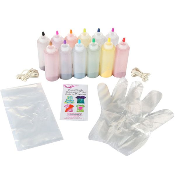 12pcs colorful craft tie dye kit non toxic accessories textile paints fabric permanent spiral clothing graffiti diy one step
12pcs colorful craft tie dye kit non toxic accessories textile paints fabric permanent spiral clothing graffiti diy one step