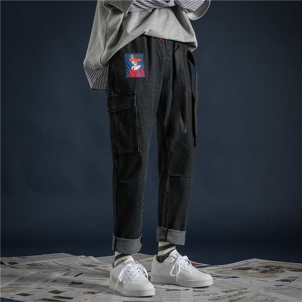 wholesale 2020 casual fashion men's korean trendy loose overalls cargo hip hop patch casual fall wide leg straight jeans men, Blue
wholesale 2020 casual fashion men's korean trendy loose overalls cargo hip hop patch casual fall wide leg straight jeans men, Blue