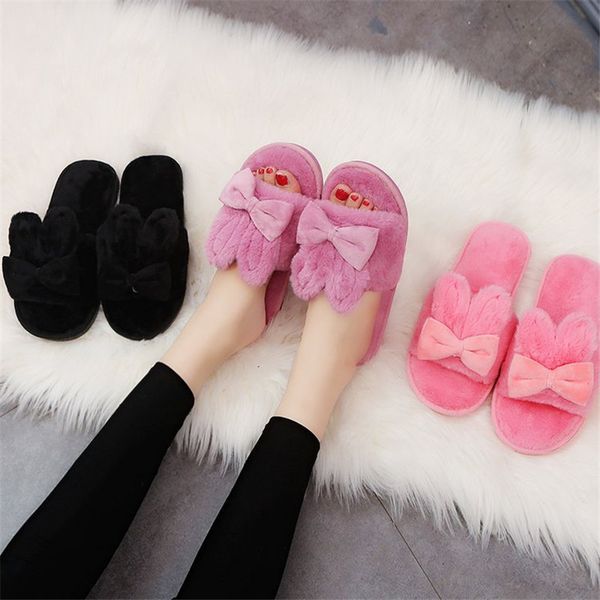 women spring autumn indoor home solid color 1cm tpr material plush slippers cute bow leisure warm female fur cotton slippers, Black
women spring autumn indoor home solid color 1cm tpr material plush slippers cute bow leisure warm female fur cotton slippers, Black