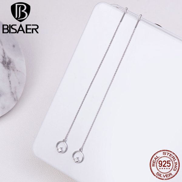 bisaer authentic 925 sterling silver round dangle simple long earrings women fashion drop earrings jewelry brincos ece080
bisaer authentic 925 sterling silver round dangle simple long earrings women fashion drop earrings jewelry brincos ece080