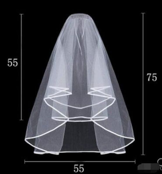 white/ivory tulle two-layer wedding veils with comb for bridal with ribbon edge, Black
white/ivory tulle two-layer wedding veils with comb for bridal with ribbon edge, Black