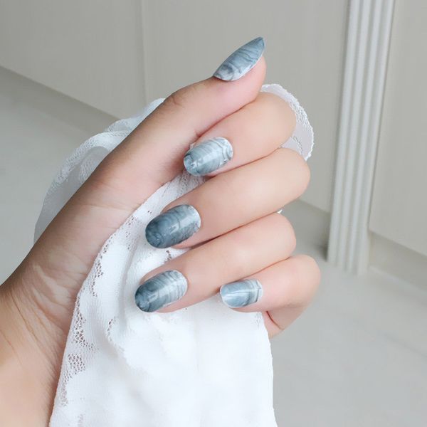 24pcs/set fake nail tips marble lines oval type manicure nail tips decor kg66, Black
24pcs/set fake nail tips marble lines oval type manicure nail tips decor kg66, Black