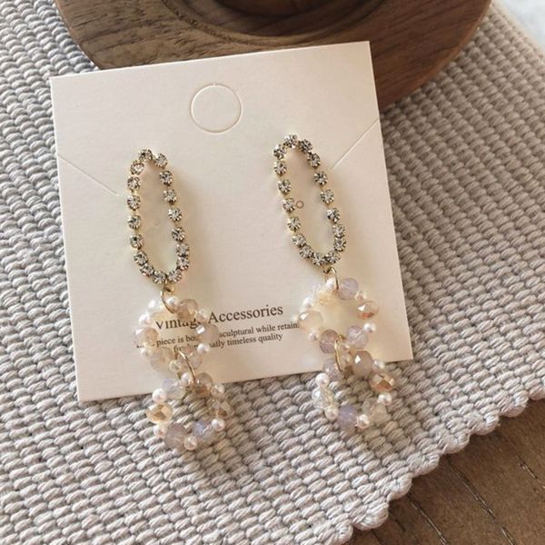 new korea elegant retro dangle earrings female long crystal earrings for women hypoallergenic banquet jewelery, Silver 
new korea elegant retro dangle earrings female long crystal earrings for women hypoallergenic banquet jewelery, Silver