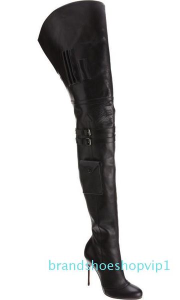 new fashion boots round toes spike high heels thigh-high boots buckle winter knight boots women shoes, Black
new fashion boots round toes spike high heels thigh-high boots buckle winter knight boots women shoes, Black