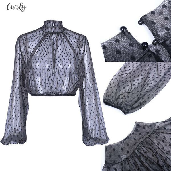 women transparent dot blouses see through sheer mesh long sleeve vintage shirt polyester elegant puff sleeve lady blusas mujer, White
women transparent dot blouses see through sheer mesh long sleeve vintage shirt polyester elegant puff sleeve lady blusas mujer, White