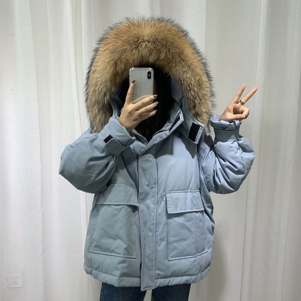 large real raccoon fur collar 2019 women winter jacket white duck down jacket hooded female thick warm coat plus size down parka, Black
large real raccoon fur collar 2019 women winter jacket white duck down jacket hooded female thick warm coat plus size down parka, Black