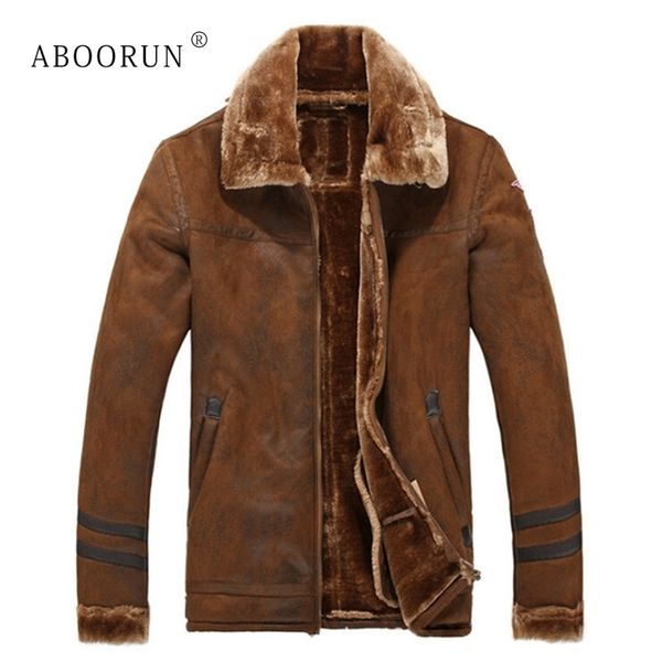 aboorun winter men's suede leather jacket thick fur jackets brown warm parka for male x005, Black
aboorun winter men's suede leather jacket thick fur jackets brown warm parka for male x005, Black