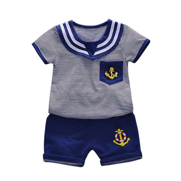 t-shirt navy wind baby boy clothes set fashion navy wind stripe t-shirt + shorts baby clothes summer boy, White 
t-shirt navy wind baby boy clothes set fashion navy wind stripe t-shirt + shorts baby clothes summer boy, White