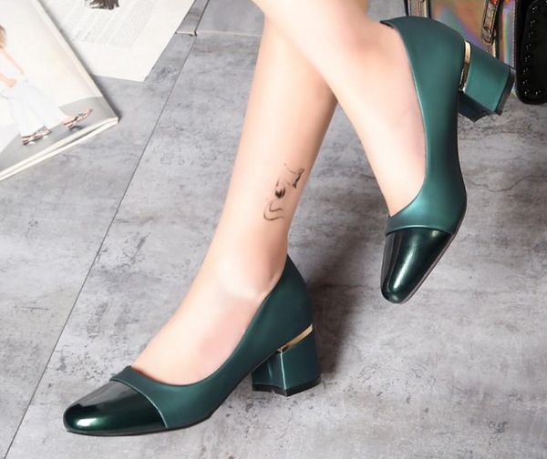 2019 women's shoes in spring and autumn with new style middle heel coarse heel round head @2140, Black
2019 women's shoes in spring and autumn with new style middle heel coarse heel round head @2140, Black