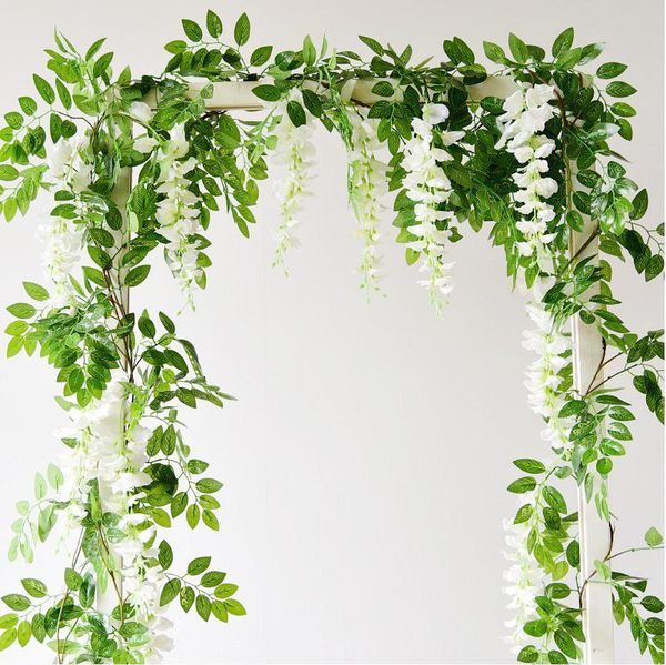180cm artificial wisteria flower ivy vine wedding hanging garland decor faux silk flowers string for home decoration fake vines
180cm artificial wisteria flower ivy vine wedding hanging garland decor faux silk flowers string for home decoration fake vines