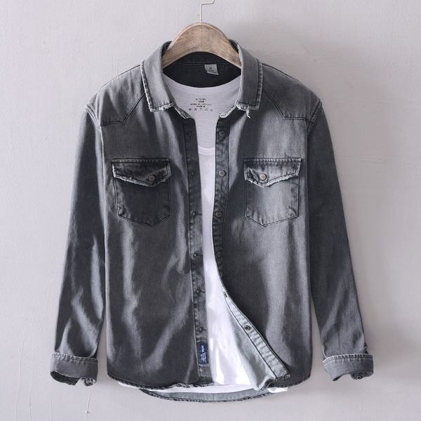 thickness autumn and winter denim cotton shirts men brand black shirt for men casual fashion denim shirts male overhemd, White;black
thickness autumn and winter denim cotton shirts men brand black shirt for men casual fashion denim shirts male overhemd, White;black