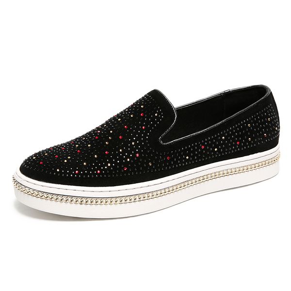 mens casual party nightclub dress cow leather shoes crystal slip-on flats shoe breathable platform loafers zapatos de hombre man, Black
mens casual party nightclub dress cow leather shoes crystal slip-on flats shoe breathable platform loafers zapatos de hombre man, Black