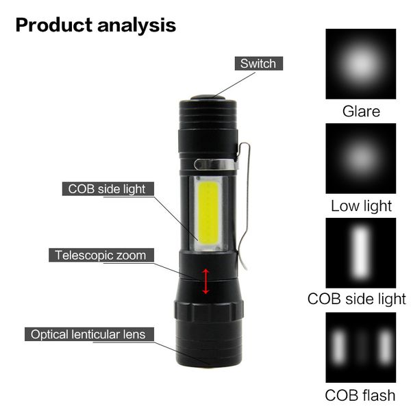 brelong 1 pc mini flashlight with cob side light led outdoor zoom flashlight white light carry daily work
brelong 1 pc mini flashlight with cob side light led outdoor zoom flashlight white light carry daily work
