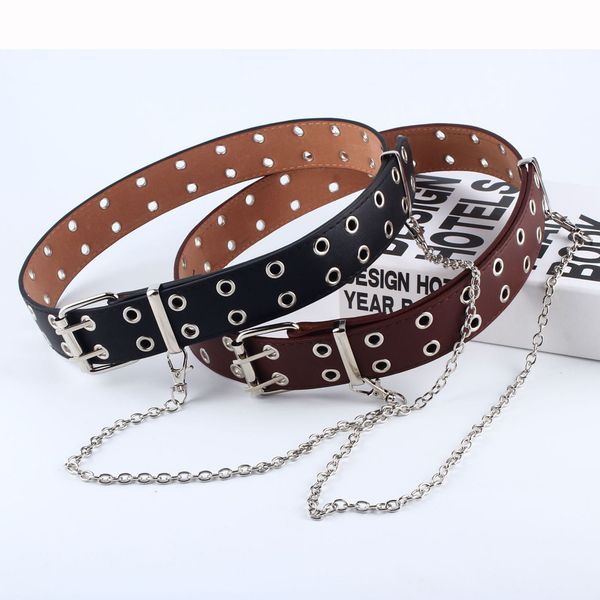 new fashion punk chain belt adjustable double/single eyelet grommet female belt pu leather buckle new stylish belts for women, Black;brown
new fashion punk chain belt adjustable double/single eyelet grommet female belt pu leather buckle new stylish belts for women, Black;brown