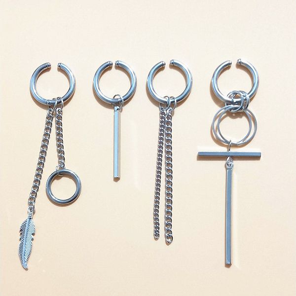 2019 new kpop korean fashion chain earrings ear bone earring chain leaf exaggerated personality ear clip jewelry, Silver
2019 new kpop korean fashion chain earrings ear bone earring chain leaf exaggerated personality ear clip jewelry, Silver