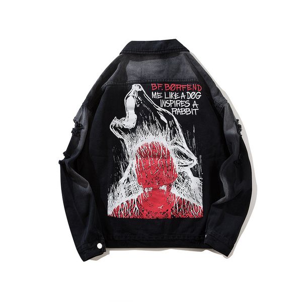 wolf printed denim jackets men's fashion letters embroidery hole denim jacket hip hop coat streetwear male, Black;brown
wolf printed denim jackets men's fashion letters embroidery hole denim jacket hip hop coat streetwear male, Black;brown
