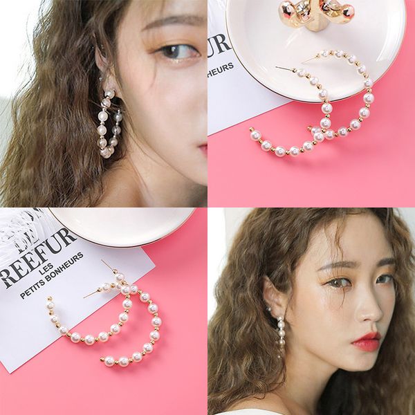 new imitation pearls big hoop earrings open round gold color circle statement ear rings earrings fashion jewelry for women, Golden;silver
new imitation pearls big hoop earrings open round gold color circle statement ear rings earrings fashion jewelry for women, Golden;silver