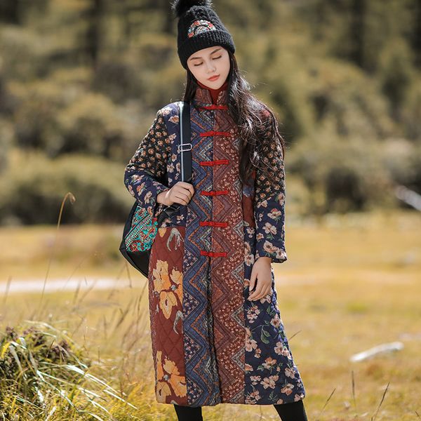 johnature winter patchwork floral print fashion vintage thick cotton coat 2019 new loose pockets single breasted female overcoat, Tan;black
johnature winter patchwork floral print fashion vintage thick cotton coat 2019 new loose pockets single breasted female overcoat, Tan;black