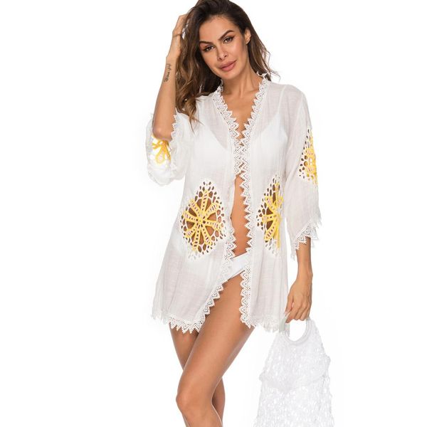 h80&s90 new 2019 women handmade crochet beach tunics ladies' beachwear covered blouse tunic female knitted tank top, White
h80&s90 new 2019 women handmade crochet beach tunics ladies' beachwear covered blouse tunic female knitted tank top, White