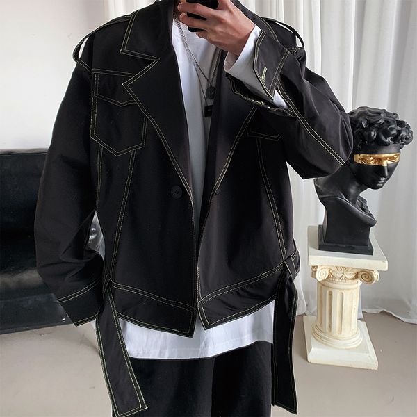 2019 autumn and winter new tide brand qiming line design short fashion casual loose lapel jacket coat black army green m xl, Black;brown
2019 autumn and winter new tide brand qiming line design short fashion casual loose lapel jacket coat black army green m xl, Black;brown