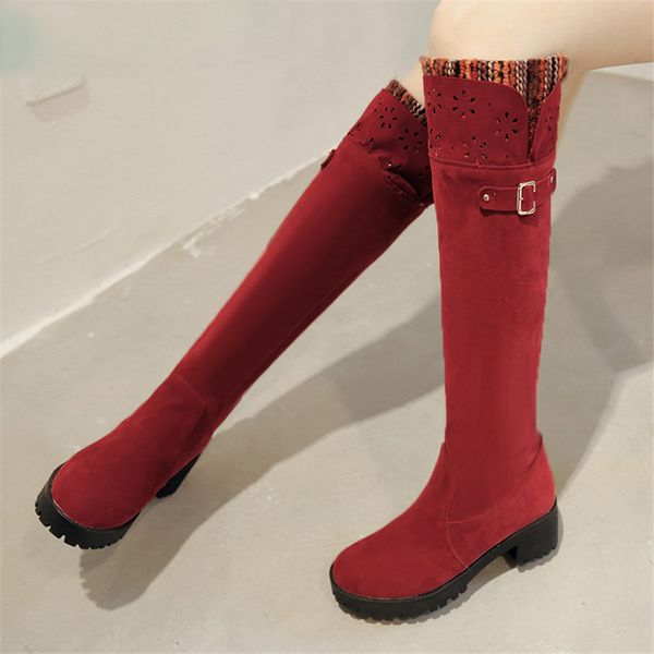 women thigh high boots over the knee female tall boots buckle hollow out med heels long boots, Black
women thigh high boots over the knee female tall boots buckle hollow out med heels long boots, Black