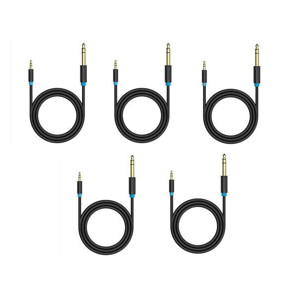 5x 3.5mm to 6.5/6.35mm adapter aux cable male to male for mixer amplifier 
5x 3.5mm to 6.5/6.35mm adapter aux cable male to male for mixer amplifier