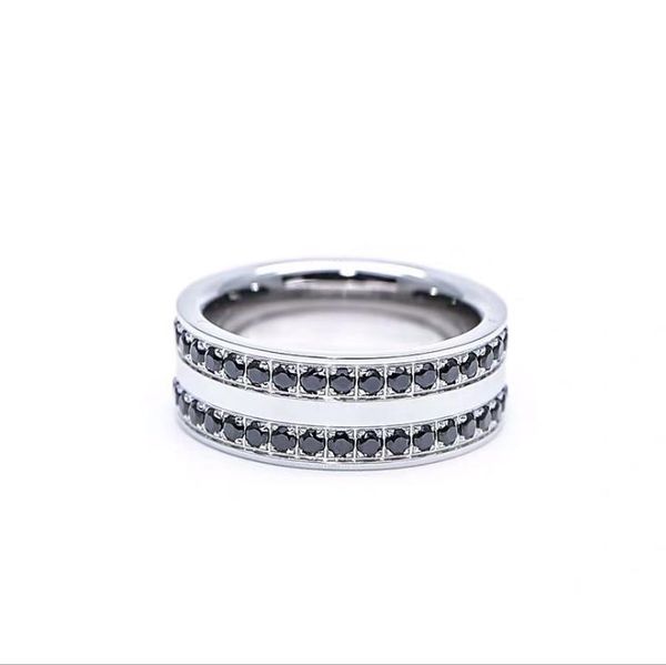 japan and south korea new seiko two row diamond lovers titanium steel ring personalized full diamond ring jewelry, Silver
japan and south korea new seiko two row diamond lovers titanium steel ring personalized full diamond ring jewelry, Silver