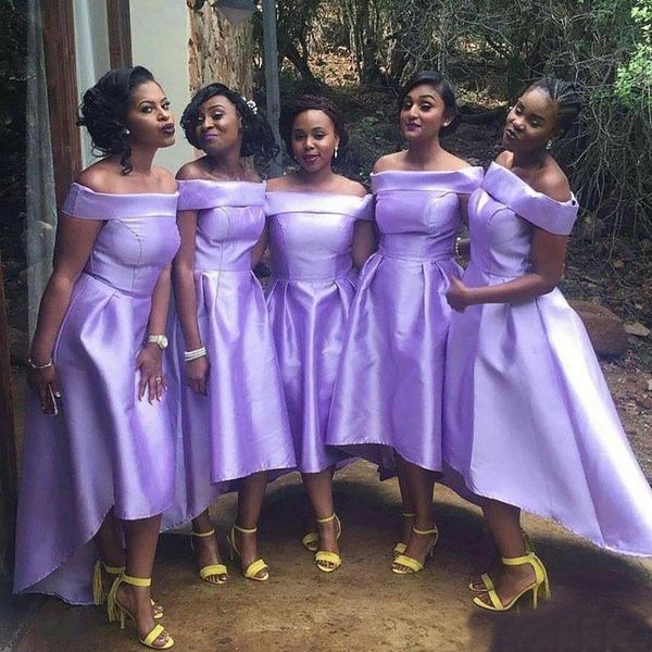 light purple bridesmaid dresses spring summer wear off the shoulder high low cocktail party dress satin wedding guest gown bd9060, White;pink
light purple bridesmaid dresses spring summer wear off the shoulder high low cocktail party dress satin wedding guest gown bd9060, White;pink