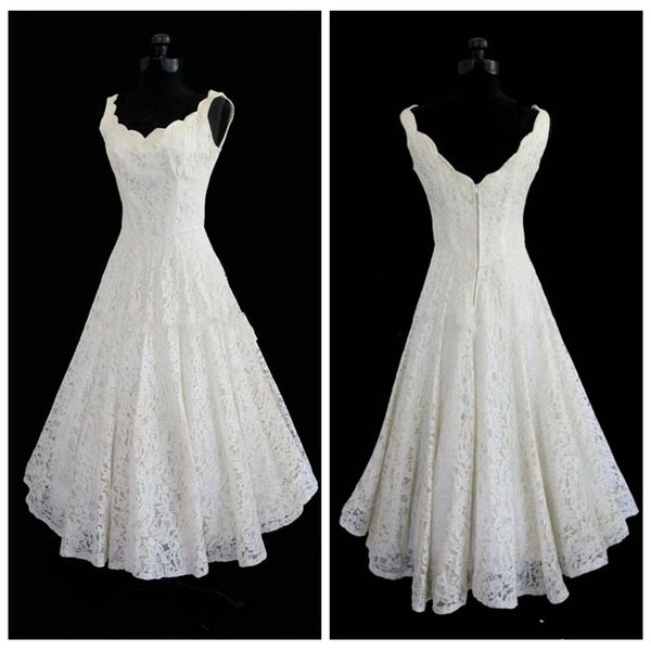 lace tea length beach wedding dresses custom vintage summer wedding wear plus size bridal gowns custom made, White
lace tea length beach wedding dresses custom vintage summer wedding wear plus size bridal gowns custom made, White