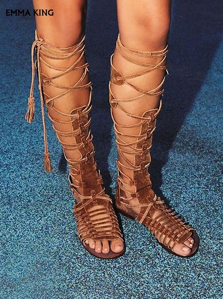 summer new suede leather cut-outs flat bohemian style sandals boots peep toe knee high boots women lace-up casual shoes woman, Black
summer new suede leather cut-outs flat bohemian style sandals boots peep toe knee high boots women lace-up casual shoes woman, Black