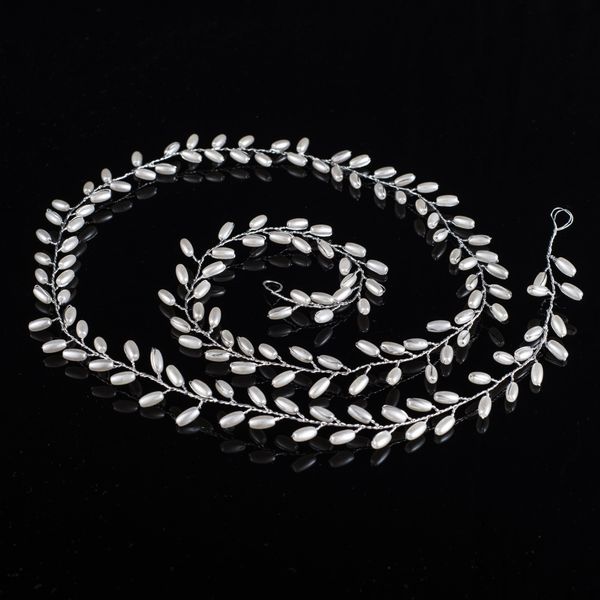 bride wedding manual hair decorate pearl weave lengthen edition hair band disc hair soft chain headwear accessories, Silver
bride wedding manual hair decorate pearl weave lengthen edition hair band disc hair soft chain headwear accessories, Silver