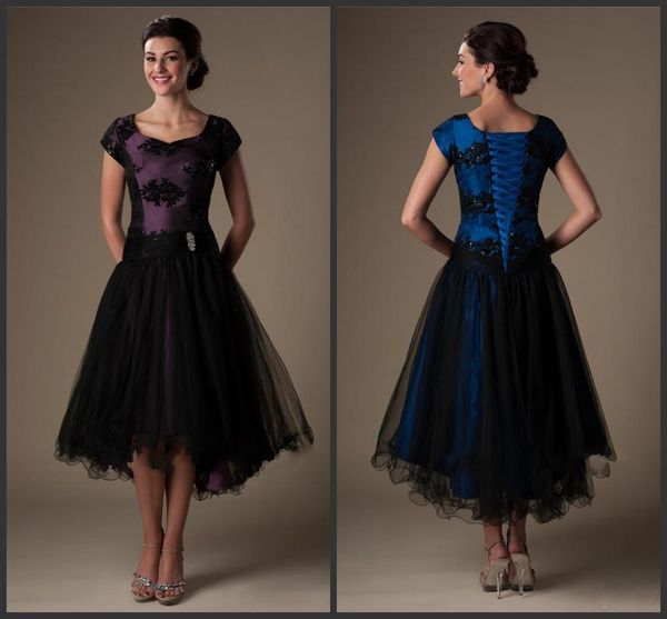 2019 new royal blue black cocktail dresses short with cap sleeves beaded appliques lace appliques short front long back prom dresses 1159
2019 new royal blue black cocktail dresses short with cap sleeves beaded appliques lace appliques short front long back prom dresses 1159